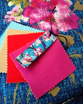 Buedjinn-Textiles-Toile deperlante-Esprit Boheme- Indigo-Magenta-Ameublement